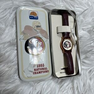 Vintage 90's Florida State University FSU Watch Leather 1993 National Champs New